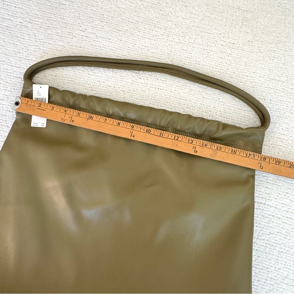 Anthropologie Large Scrunched Tote Olive Green - Picture 11 of 13